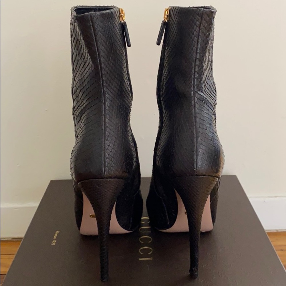 Gucci Python Leather Booties - image 4